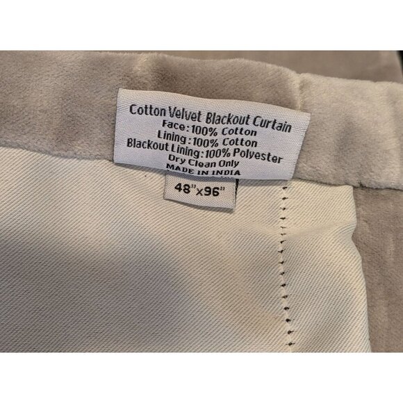 Quince Cotton Velvet Room Darkening Curtain Color Light Grey Size 48x96 -NEW- - Picture 5 of 7